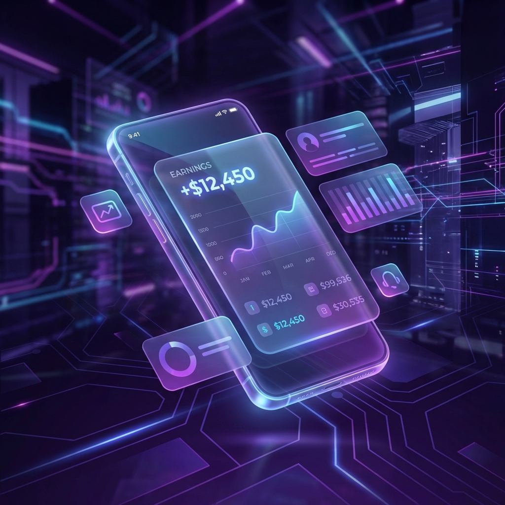 Futuristic Mobile Earning Interface